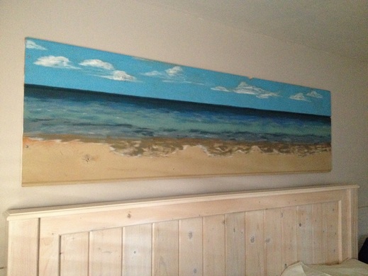 Beach Painting on Reclaimed Wood